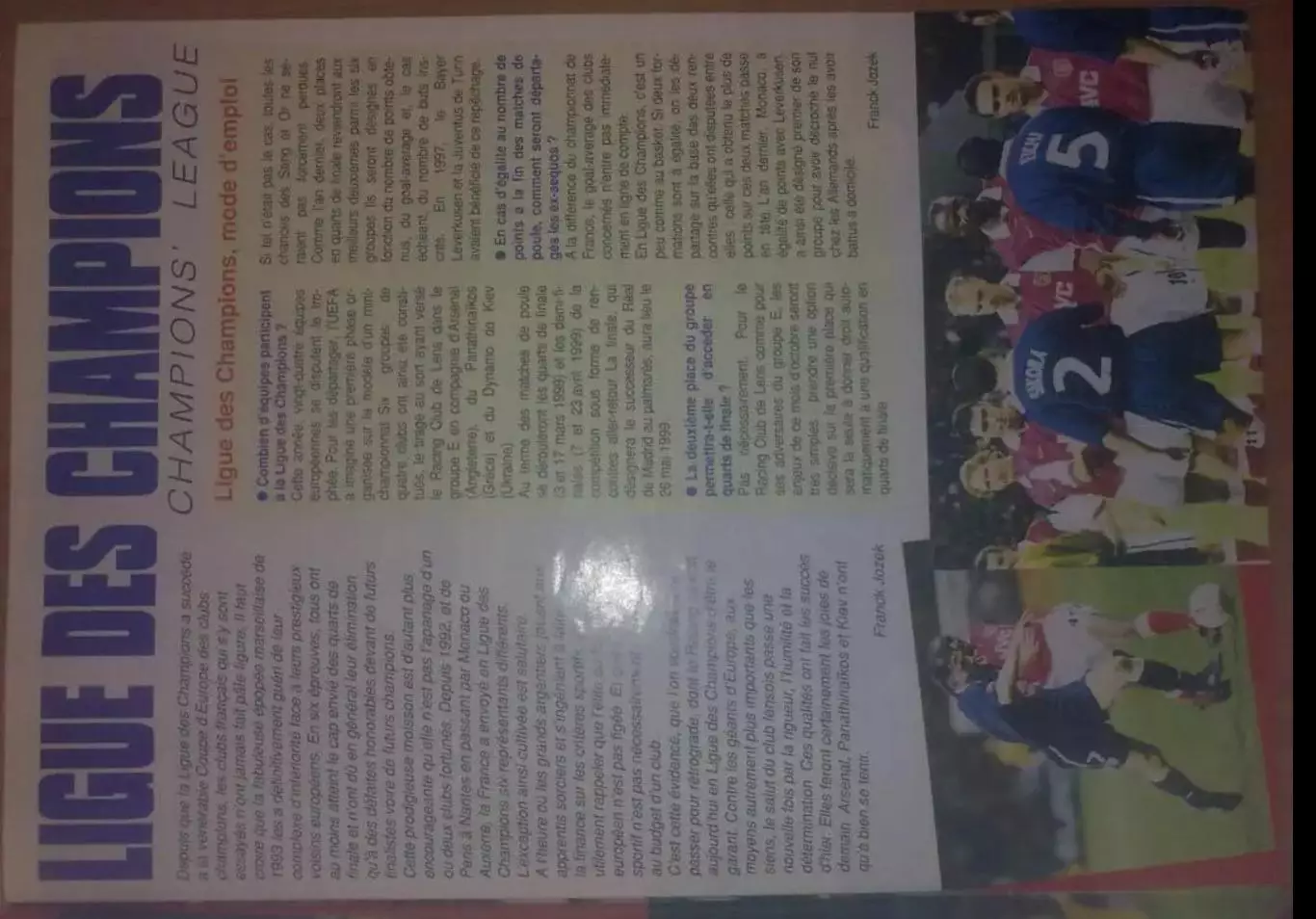 Журнал Ланс Франция - Динамо Киев 1998 Лига Чемпионов 3