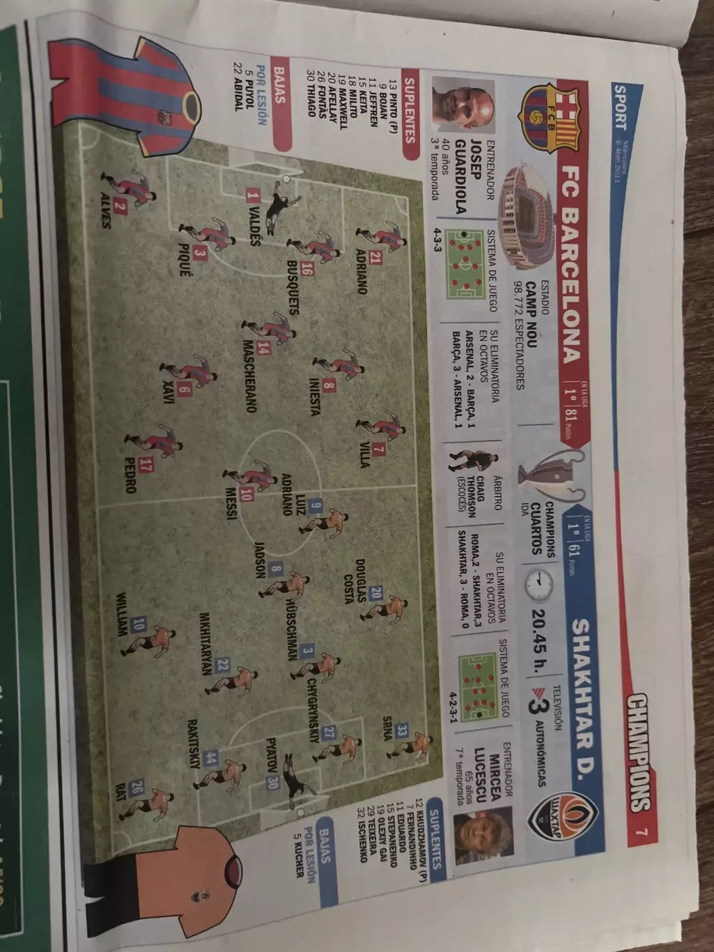 Барселона Испания - Шахтер Донецк 2010-2011 (официальная, в день матча) 2