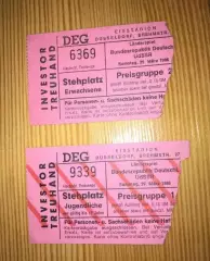 Хоккей. Билет (2 вида) Германия - СССР 1986