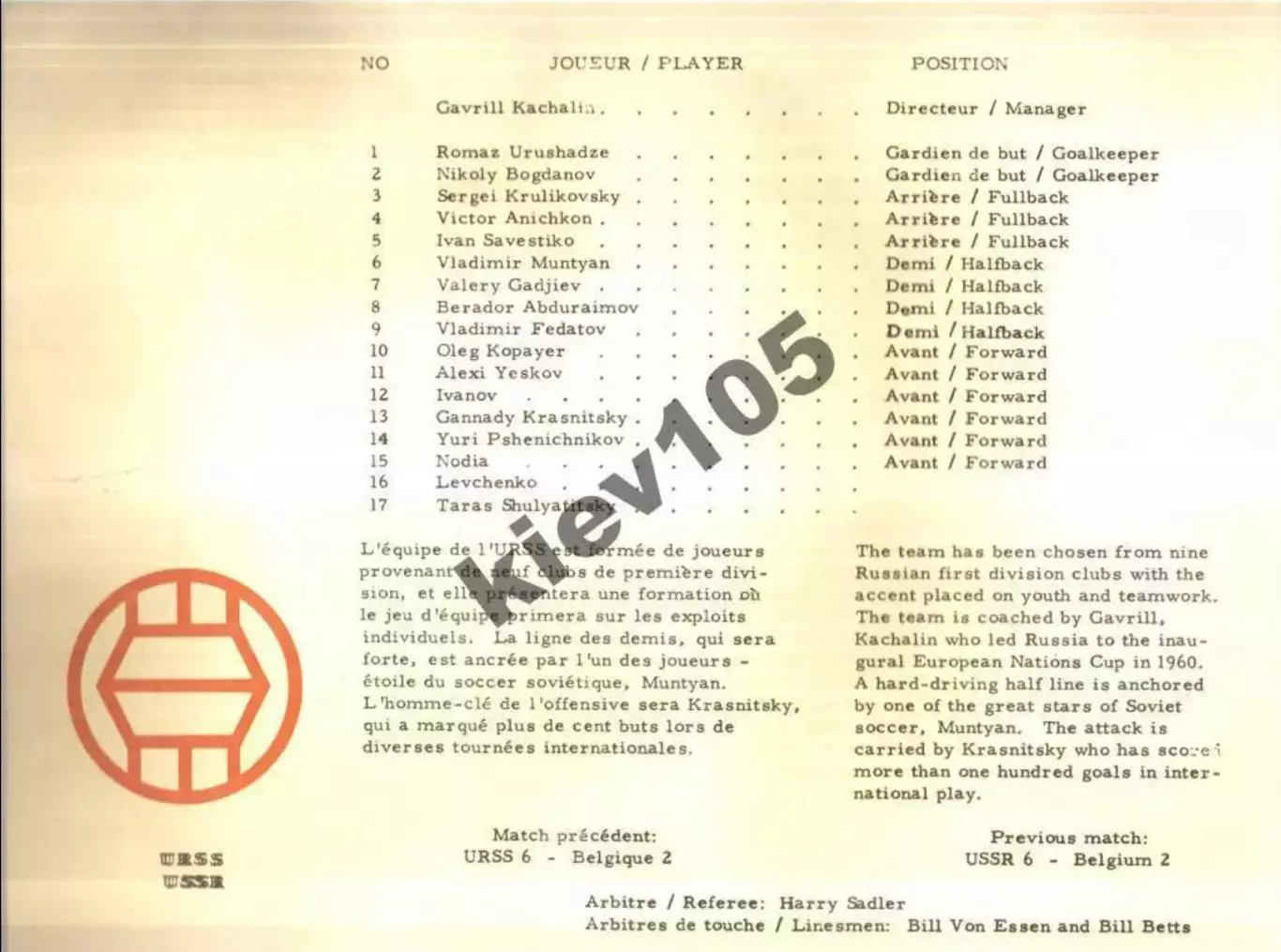 ФРГ - СССР в Канаде 1967 турнире ЭКСПО