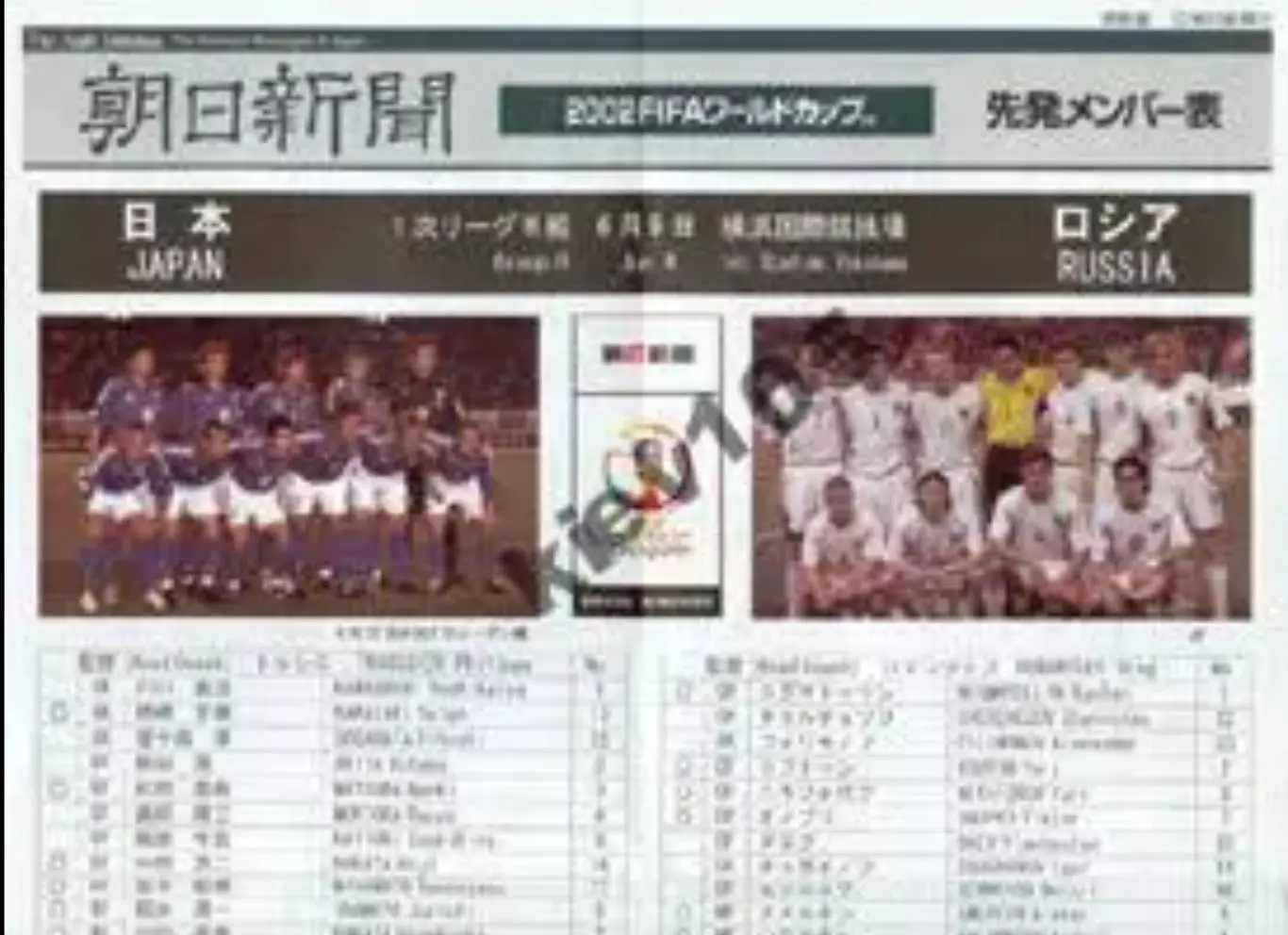 Чемпионат Мира 2002 Япония - Россия