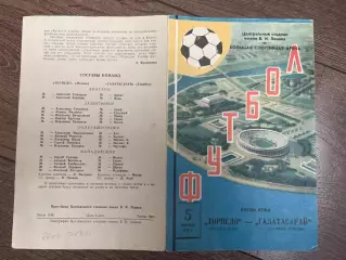 Программа Торпедо Москва СССР - Галатасарай Турция 1974