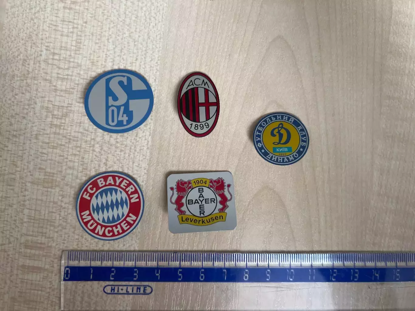 Знак (5шт) Динамо Киев, Шальке, Милан, Бавария, Байер