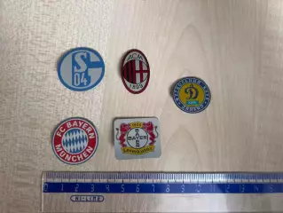 Знак (5шт) Динамо Киев, Шальке, Милан, Бавария, Байер