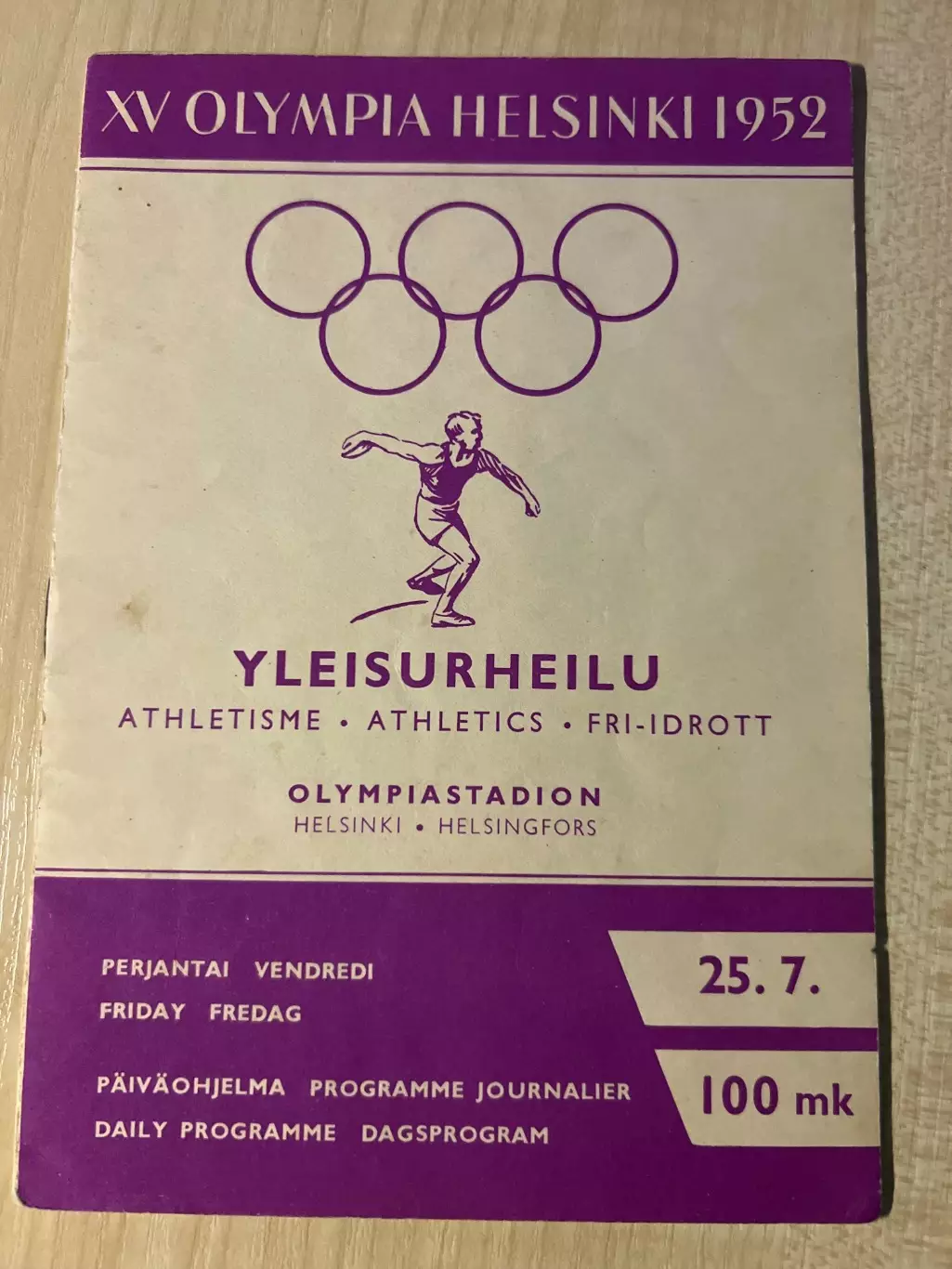 Программа Олимпийские Игры 1952 - Легкая Атлетика №3