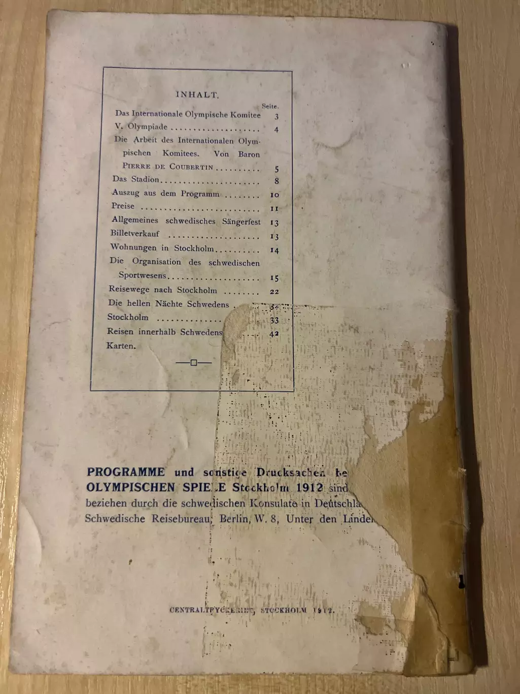 Программа Олимпийские игры 1912 Швеция - Общая 1