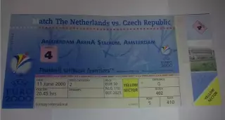 Билет Нидерланды - Чехия 2000 ЕВРО #4