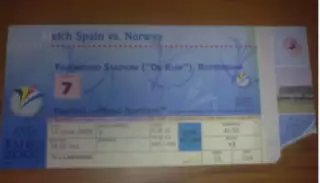 Билет Испания - Норвегия 2000 ЕВРО #7