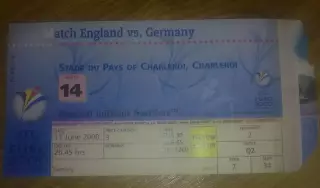 Билет Англия - Германия 2000 ЕВРО #14