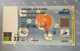 Билет Италия - Австрия 1998 Чемпионат Мира #33