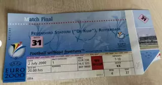 Билет Италия - Франция 2000 ЕВРО #31 финал