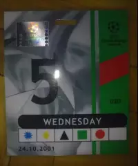 Футбол. Билет Боруссия Германия - Динамо Киев 2001-02 пресса пропуск