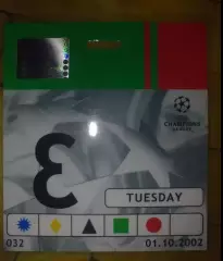 Футбол. Билет Фейеноорд Голландия - Динамо Киев 2002-03 пресса пропуск