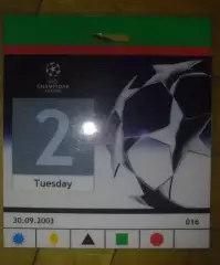 Футбол. Билет Интер Италия - Динамо Киев 2003-04 пропуск №2