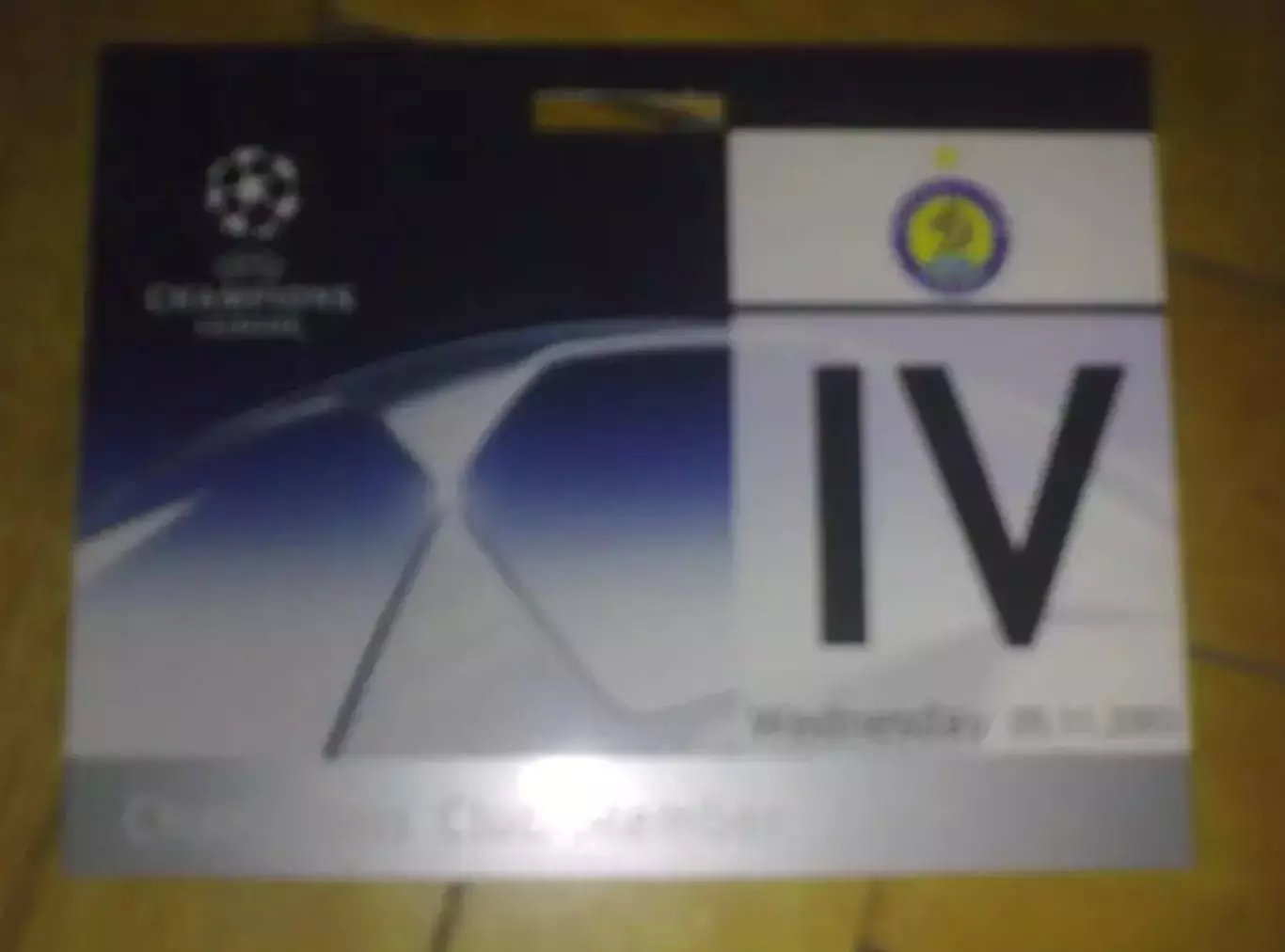 Футбол. Билет Арсенал Англия - Динамо Киев 2003-04 пропуск
