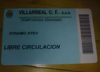 Футбол. Билет Вильяреал Испания- Динамо Киев 2004-2005 VIP пропуск