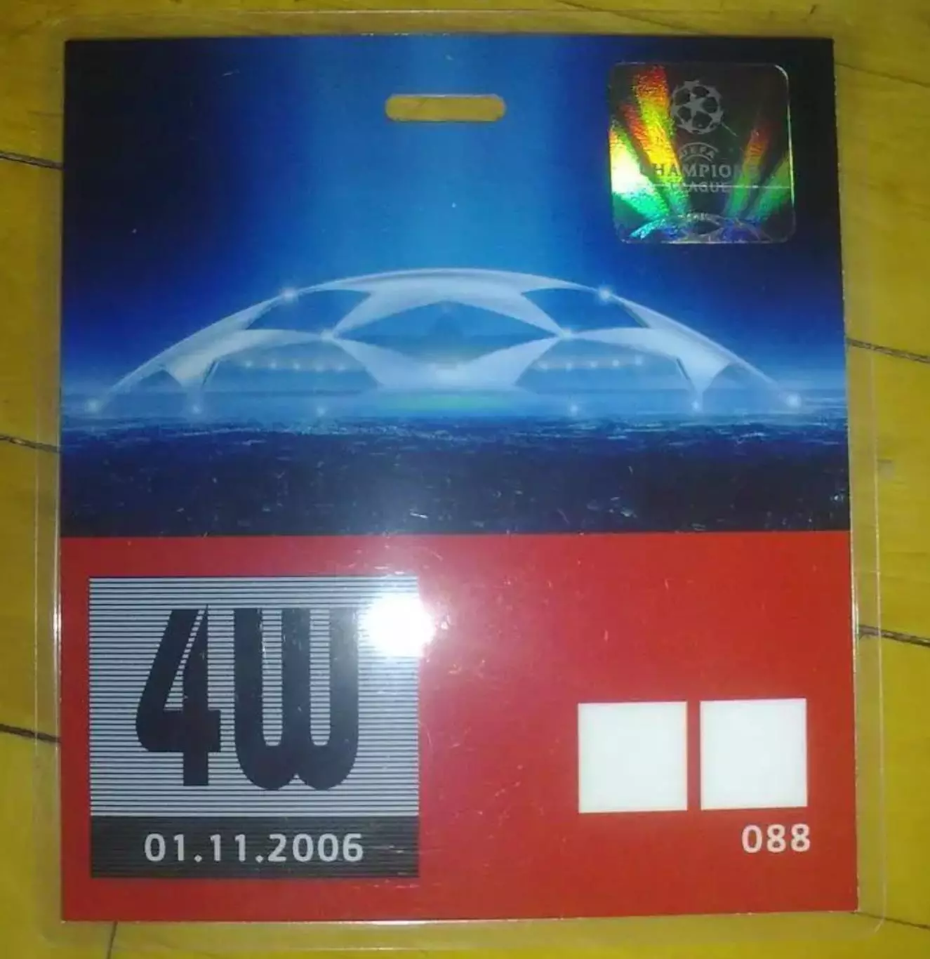 Футбол. Билет Лион Франция - Динамо Киев 2006-2007 пропуск №2