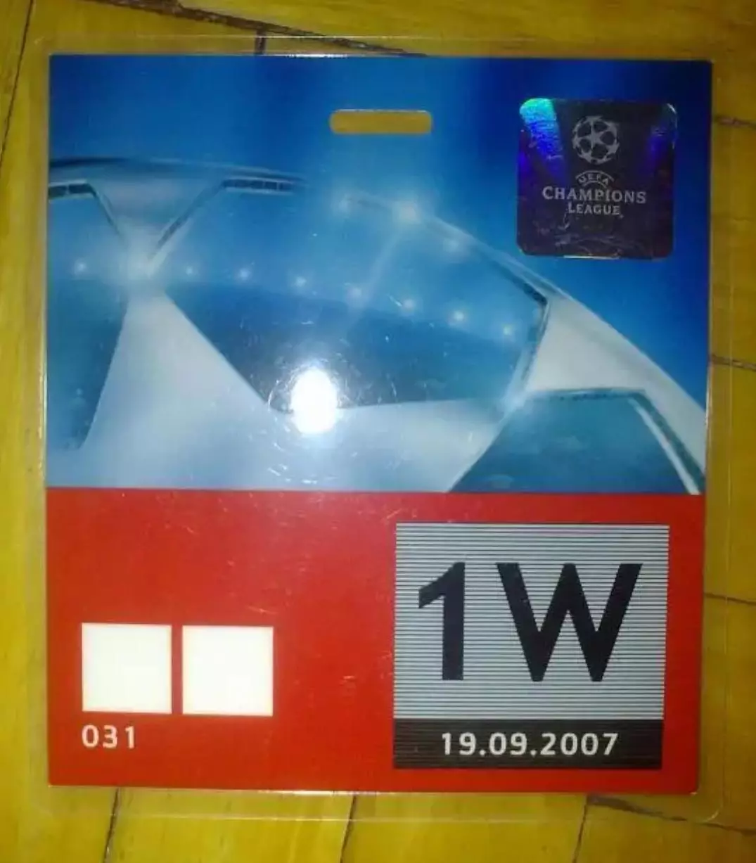 Футбол. Билет Рома Италия - Динамо Киев 2007-2008 пропуск №2