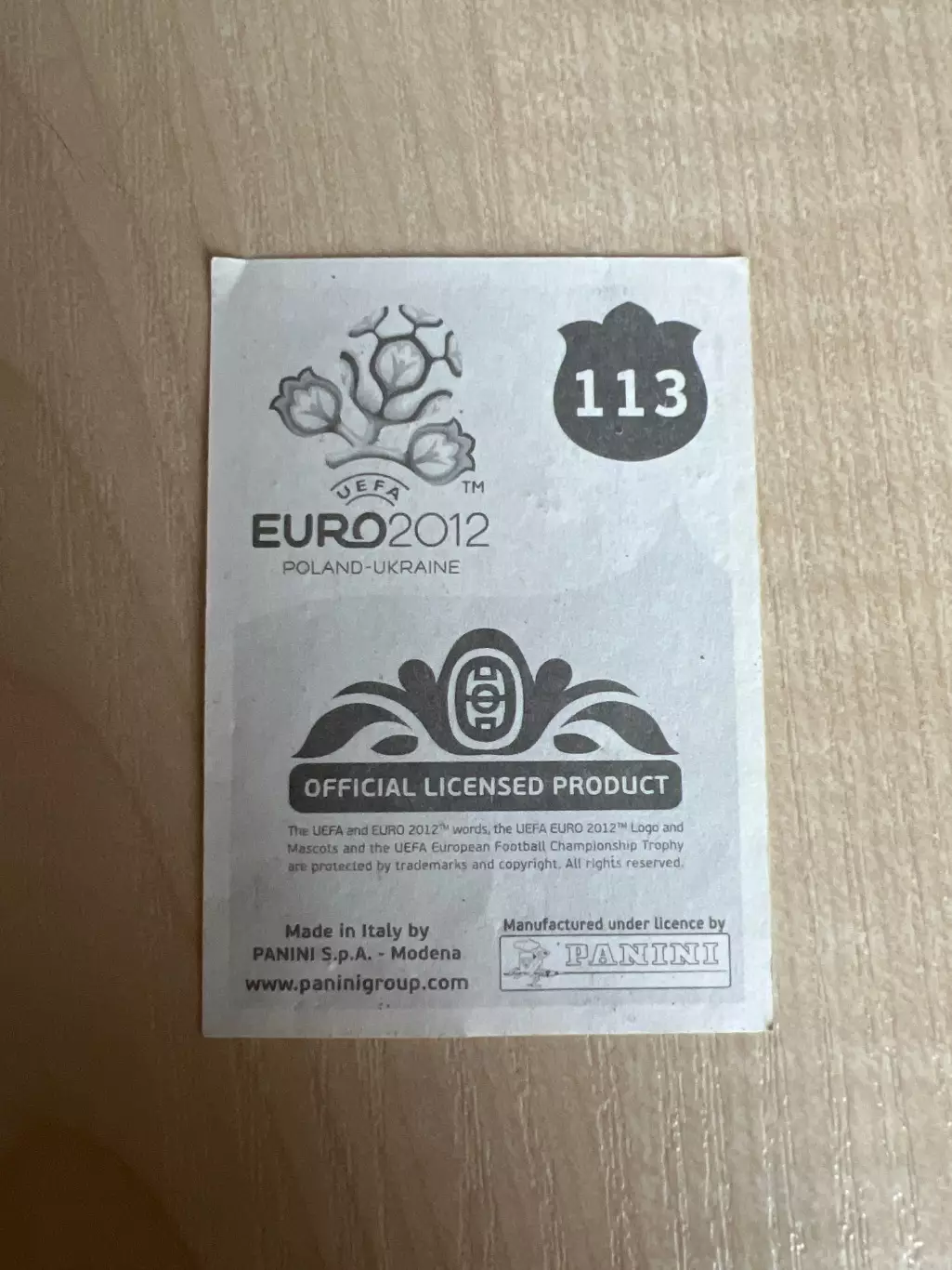 Наклейка Панини (PANINI) Чемпионат Европы 2012 - номер 113 Акинфеев 1