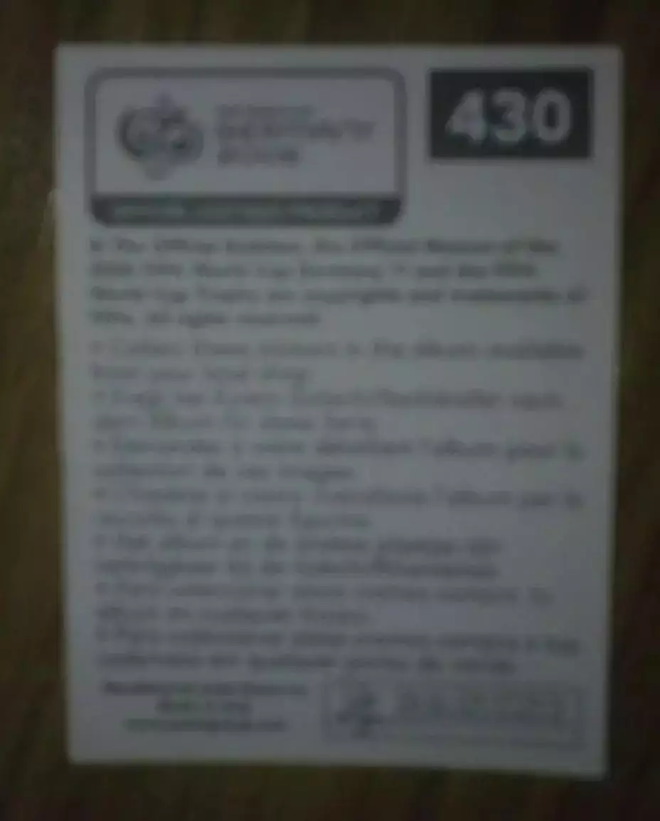 Наклейка Панини (PANINI) Чемпионат Мира 2006 - номер 430 1