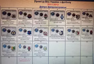 Набор 15 шт Футбол. Знак Днепр Днепропетровск 2011-2012