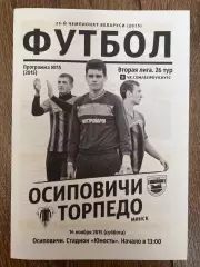 программа футбол Беларусь. Осиповичи - Торпедо Минск 2015