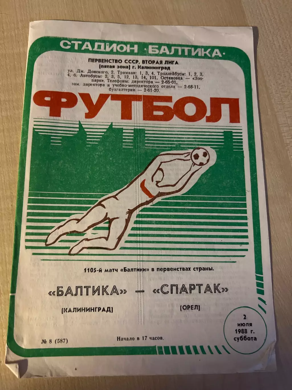 Балтика Калининград - Спартак Орел 1988