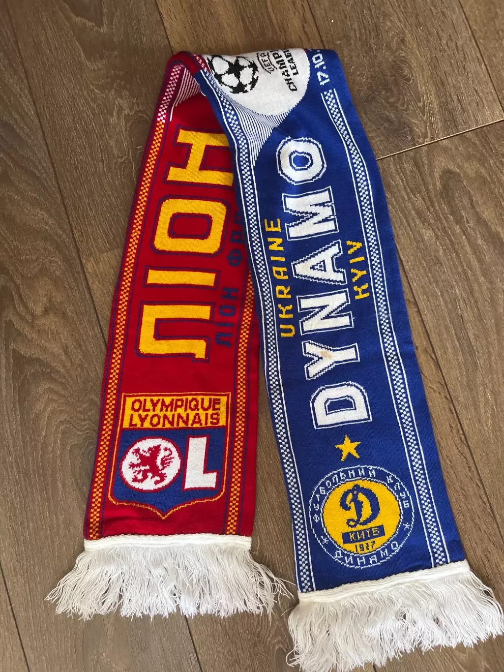 Шарф Динамо Киев Украина - Лион Франция 2006-2007