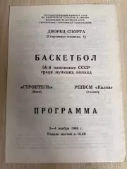 Баскетбол. Будивельник Киев СССР Украина - Калев Таллин Эстония 1988-1989