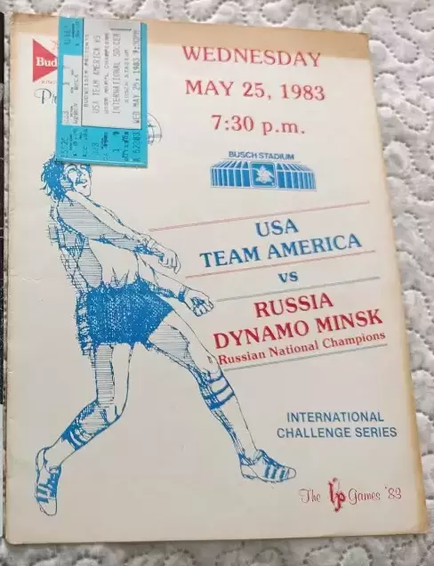Программа + билет США сборная - Динамо Минск СССР 1983
