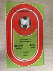 Кубань Краснодар - ЦСКА Москва 1980