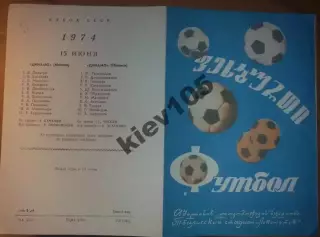 Динамо Тбилиси - Динамо Москва 1974 кубок