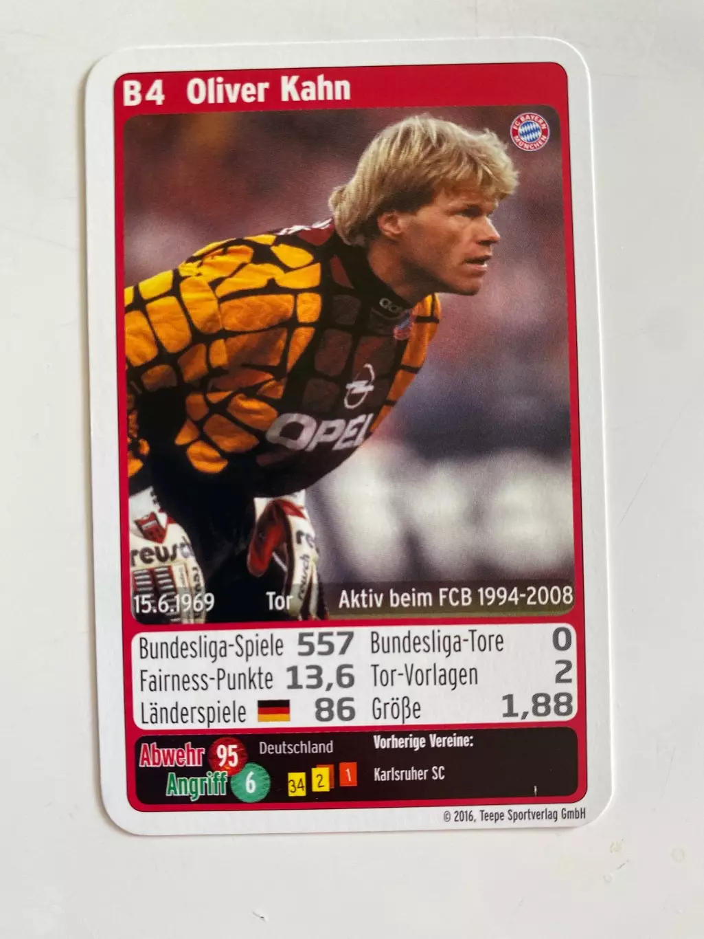 Футбол. Карточка Бавария Мюнхен 2016-2017 - Kahn