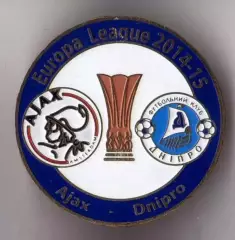 футбол. Знак Аякс Голландия - Днепр Днепропетровск 2014-2015