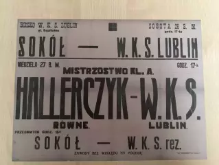 Афиша (копия) футбол Польша 1930-е ? ВКС Люблин - Халлерчик Ровно