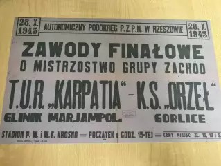Афиша (копия) футбол Польша 1945 Орзел - Карпатия Мариямполе