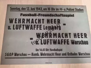 * Афиша (копия) футбол Польша 1943 команда Львов. оккупация, на немецком
