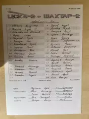 пресс-лист ЦСКА-2 Киев - Шахтер-2 Донецк 1998-1999