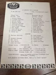 пресс-лист Динамо Киев - Металлист Харьков 1982