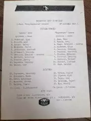 пресс-лист Динамо Киев - Черноморец Одесса 1980