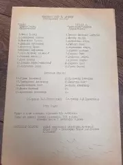 пресс-лист Динамо Киев - Черноморец Одесса 1985 дубль