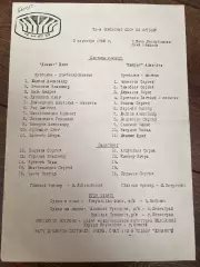 пресс-лист Динамо Киев - Кайрат Алта-Ата 1988
