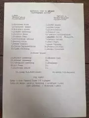 пресс-лист Динамо Киев - Факел Воронеж 1985 дубль