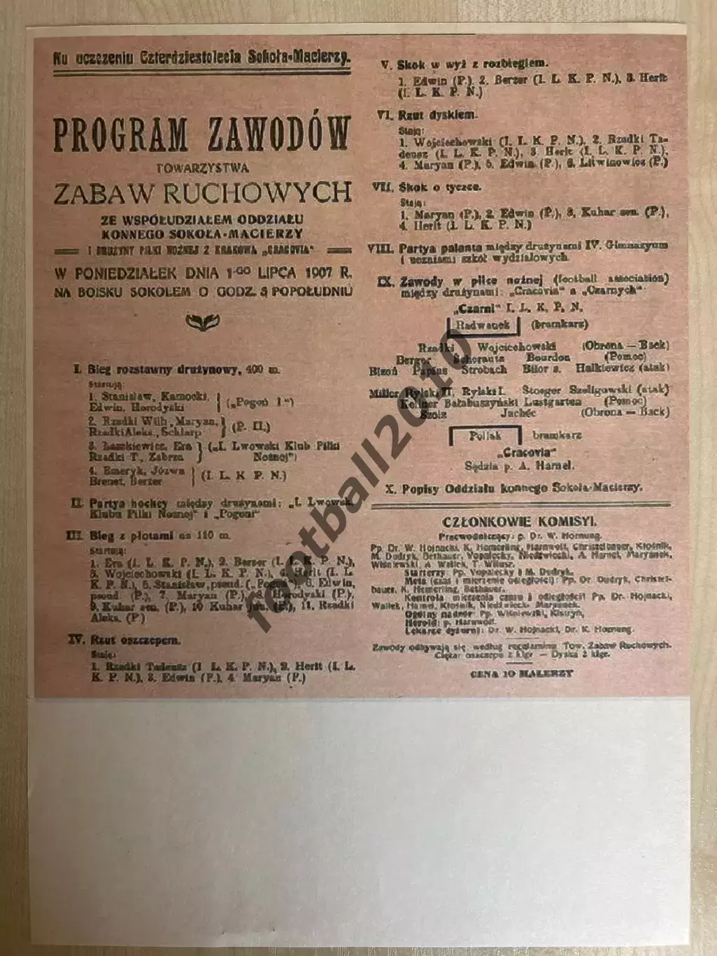 Футбол Чарни Львов - Краковия 1907 Польша