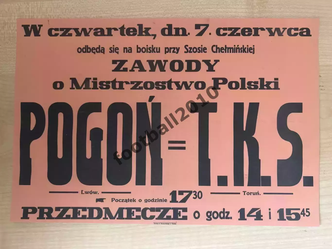 * Афиша (копия) футбол Польша 1930-е ? ТКС Торунь - Погонь Львов