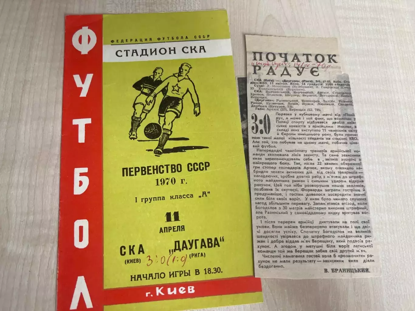 СКА Киев - Даугава Рига 1970 + отчет