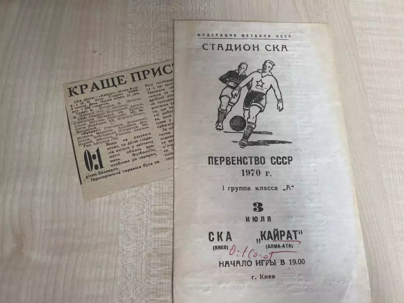 СКА Киев - Кайрат Алма-Ата 1970 + отчет