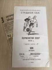 СКА Киев - Молдова Кишинев 1970 + отчет