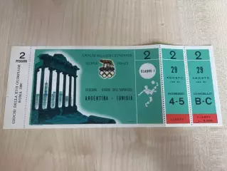 Билет Аргентина - Тунис 1960 Олимпиада