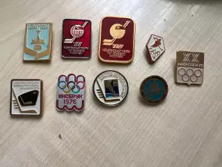 Знак 9шт - Олимпиада, хоккей чемпионат мира